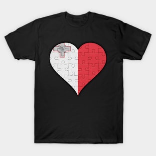 Maltese Jigsaw Puzzle Heart Design - Gift for Maltese With Malta Roots T-Shirt